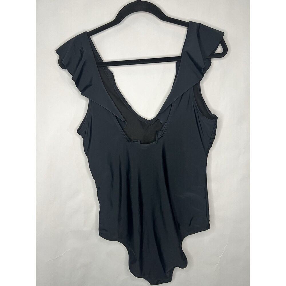 Old Navy Women’s Black Ruffle Sleeve One Piece Swimsuit Size L - Picture 6 of 11